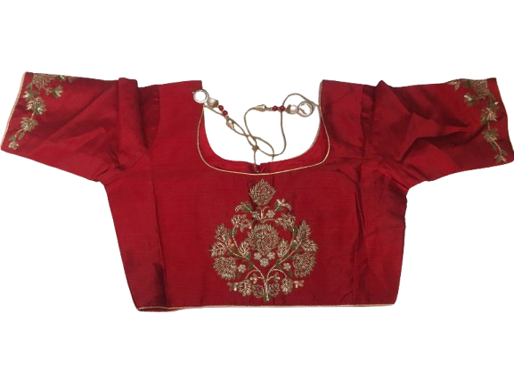 Raw Silk Maroon Designer Blouse 155